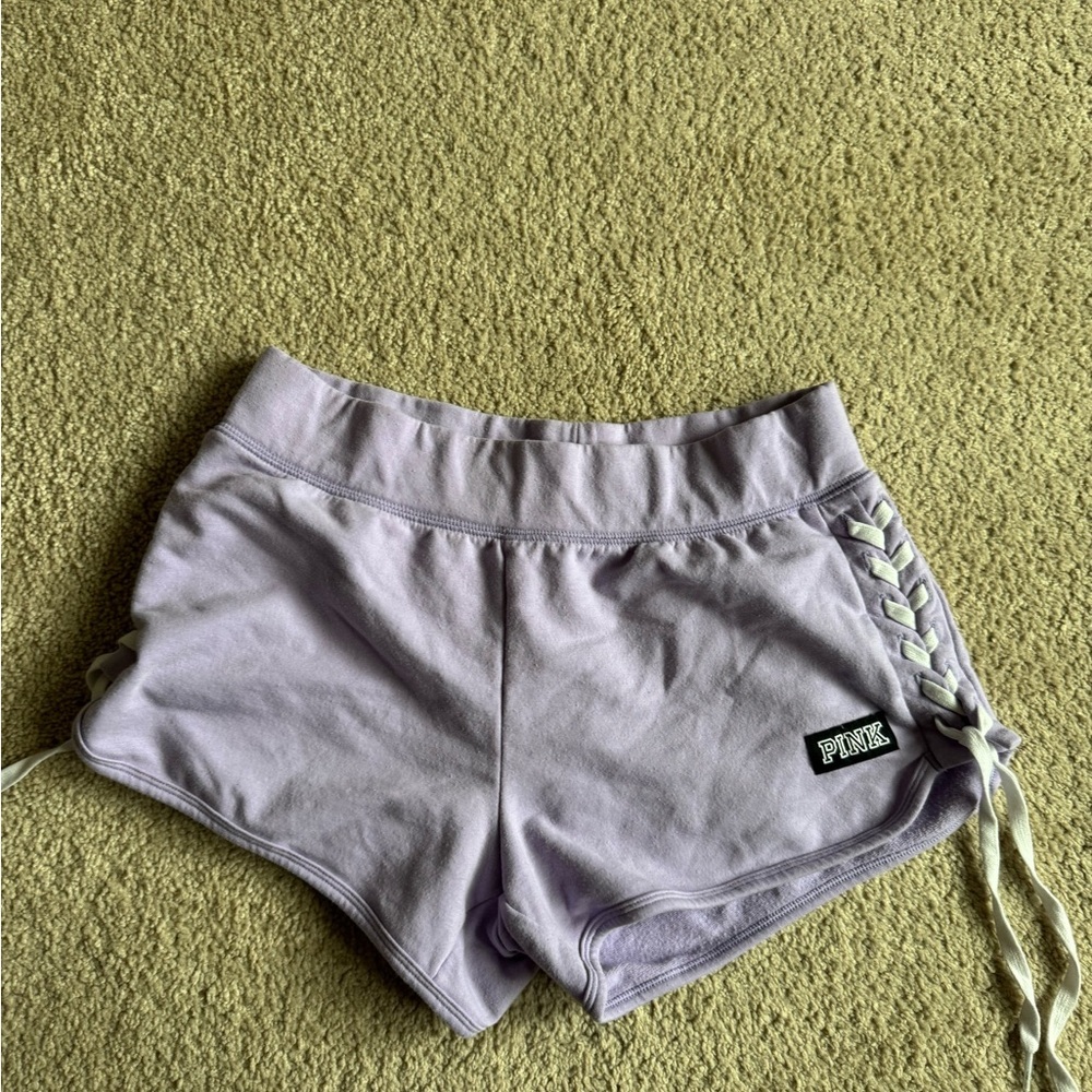 PINK Victoria's Secret Light Purple Lace-Up Shorts